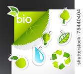 set of ecology icons. vector art