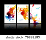 set of abstract colorful splash ...