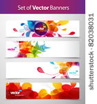 set of abstract colorful web...