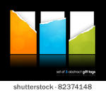 set of teared gift cards.