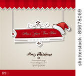 christmas card with red hat.