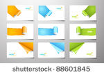 set of gift cards with rolled...