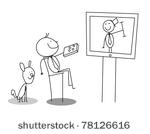 man watching tv