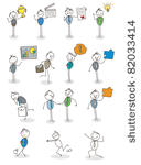 set businessman activity vector