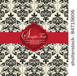 invitation card on floral...