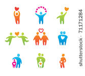 set of icons   happy people