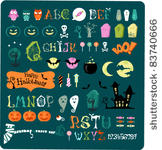 halloween icon set