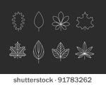 outlined tree leaves icons  ...