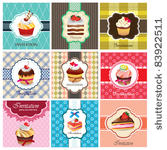 set of cake cards template