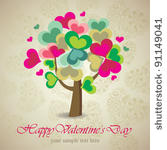 valentine card with tree made...