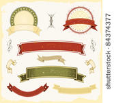 grunge banner set  illustration ...