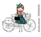 bike illustration girl