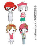 cartoon cute illustration girls