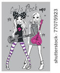rock illustration music woman