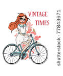 fashion girl with flower and...