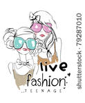 fashion  teenage  girl with...