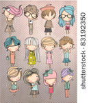 cartoon children set with...