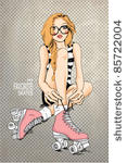 fashion girl with skate