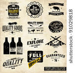 vintage labels collection with...