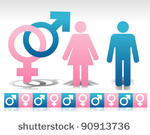 men and women sign icons