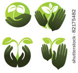symbols of human's hands and...