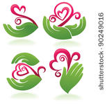 symbols of human's hands and...