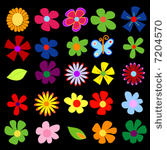 colorful spring flowers vector...