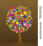colorful tree with flowers...