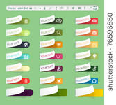 set of multicolored labels