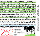 animals silhouettes set of 262