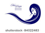 girl with long hair.  place for ...