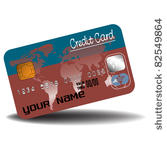 colorful credit card with...