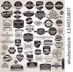 set of vintage retro labels ...