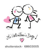 valentine's day kiss  cartoon...