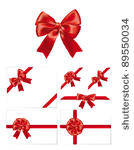 collection of vector red bows