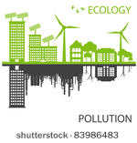 green ecology city against...