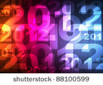 2012 new year card neon lights...
