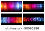 set of colorful business cards...