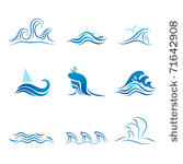 illustration of set of wave...