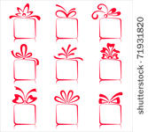 illustration of set of gift...