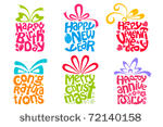 illustration of set of gift...