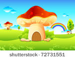 illustration of mushroom homes...