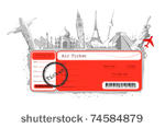 illustration of flight ticket...