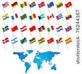 illustration of set of flag of...