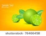 illustration of fresh lemon on...