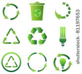 illustration of set of recycle...
