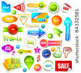 illustration of set of sale...