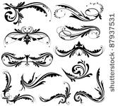 illustration of set of vintage...