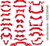 red ribbons or banners