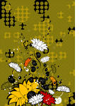 background  with flowers on...